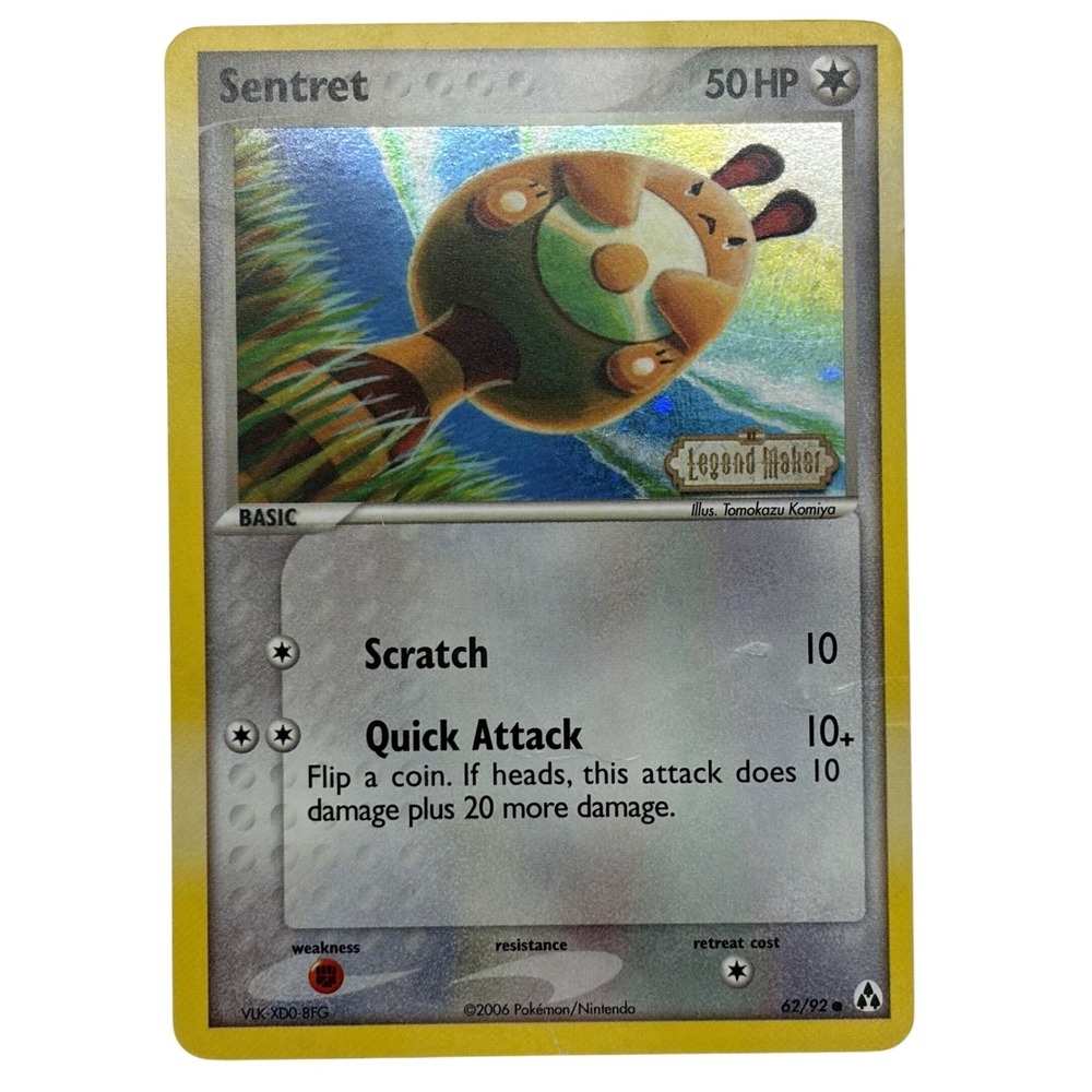 Pokemon Sentret 62/92 Reverse Holo EX Legend Maker 2006 Stamped Card